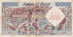 1958 Pick114a.1 10 000 Franc algérien / 100 Nouveaux Francs TB+