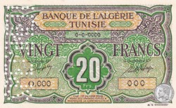 1948 Pick 22s 20 Francs Khamassi - Spécimen Fauté (4)