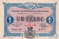 140-10- 7/11/1916 Constantine 1 Franc Cdc Séries 48