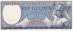 5 Gulden Centrale Bank van Suriname 01.09.1963 Unc Pick 120b