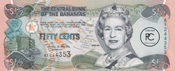 2001 Pick68  ½ $ - Dollar bahaméen Unc