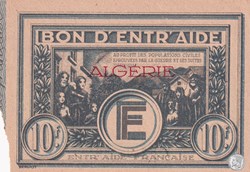Bon D'Entr'aide 10 F  ALGERIE