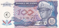 1988  Pick33a   100 Ƶ - Zaïre zairéen  Unc