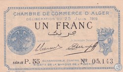 137-12-25/6/1919 Alger 1 Franc Cdc.(2)