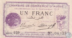 137-1 -3/9/1914 Alger 1 Franc Cdc. (8)