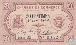 139-1- 17/4/1915 Bougie Sétif 50 cts Cdc Séries 25