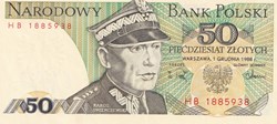 50 Złotych Narodowy Bank Polski 1988 Unc Pick 142c