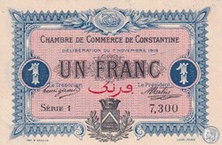 140-10- 7/11/1916 Constantine 1 Franc Cdc Séries 1