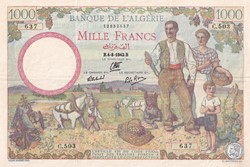 1942 Pick89 1 000 Franc algérien TTB