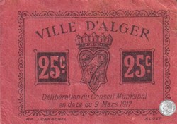 Ville d'Alger- 9/3/1917 25 Centimes Orange Vif (2)