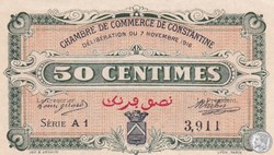 140-6- 7/11/1916 Constantine 50 Centimes  Cdc Séries A1