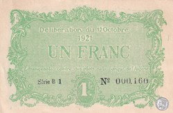 140-34- 12/10/1921 Constantine 1 Franc Cdc Séries B1