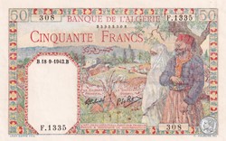 1942 Pick84 50 Franc algérien 308 Unc