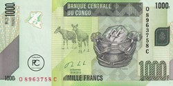 2013 Pick101b.1 1 000 FC - Franc congolais Unc