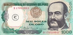 1.000 Soles de Oro  Banco Central de Reserva del Perú  05.11.1981 Unc Pick 122