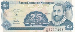 25 Centavos de Córdoba Banco Central de Nicaragua  1991 Unc Pick 170a(2)