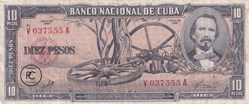 1960 Pick-88c 10 $MN - Peso cubain TTB