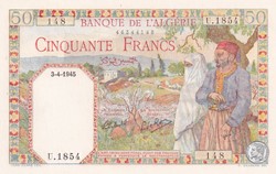 1945 Pick12 50 Franc algérien 148 Unc