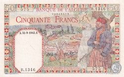 1942 Pick84 50 Franc algérien Unc