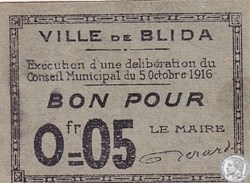 BLIDA 1 - Gris - 0,05 franc 1916