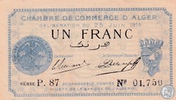 137-12-25/6/1919 Alger 1 Franc Cdc.(4)