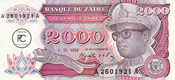 1991   Pick36a  2 000 Ƶ - Zaïre zairéen  Unc