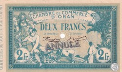141-16 -10/11/1915 Oran 2 Franc annulé Cdc