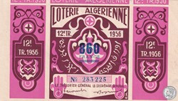 Loterie Algérienne  12éme Tranche 1956