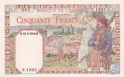 1942 Pick84 50 Franc algérien 303 Unc