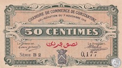 140-6- 7/11/1916 Constantine 50 Centimes Cdc Séries B2