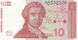 1991 Pick 18a 10 Hrvatskih Dinara Unc