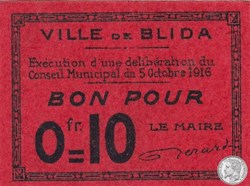 BLIDA 5 - 0,10 franc 1916