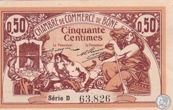138-1- 18/5/1915 Bône 50 cts Cdc Séries D