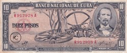 1960 Pick-88c 10 $MN - Peso cubain TTB