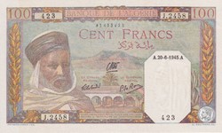 1945 Pick 85 100 Franc algérien 423 Unc