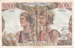 5.000 Francs Terre et Mer 5 4 1951 Pick 131b Sup