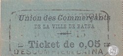 Ticket Monnaie. Nouveau Comptoir d'Escompte de Batna. 5,Centimes 9 Octobre 1915