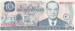 1986 Pick237b.16 10 ₡ - Colon costaricien Unc