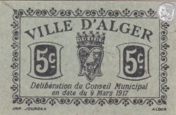 Ville d'Alger- 9/3/1917 5 Centimes Vert (1)