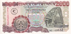 2002 Pick33g 2 000 GH₵ - Cedi ghanéen Unc