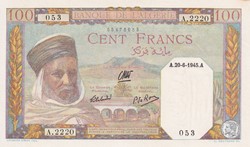 1945 Pick 85 100 Franc algérien 053 SPL