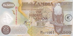 2005 Pick43d 500 ZK - Kwacha zambien Unc