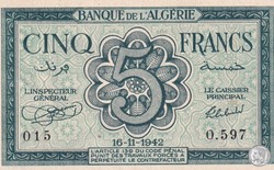 1942 Pick91 5 Franc algérien Unc (1)
