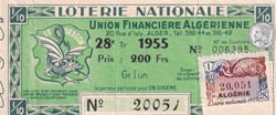 Union Financiére Algérienne 1/10éme 28éme Tranche 1955