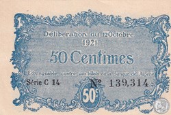 140-33- 12/10/1921 Constantine 50 Centimes Cdc Séries C14