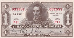 1928 Pick128a.8 1 Bs. - Boliviano bolivien Sup