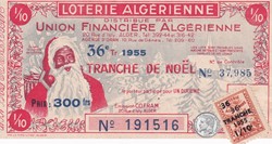 Loterie Algérienne tranche de Noel 1955
