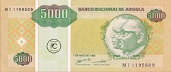 1995  Pick136   5 000 Kz - Kwanza angolais  Unc