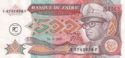 1989  Pick34a  500 Ƶ - Zaïre zairéen  Unc