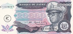1991   Pick39a  20 000 Ƶ - Zaïre zairéen  Unc